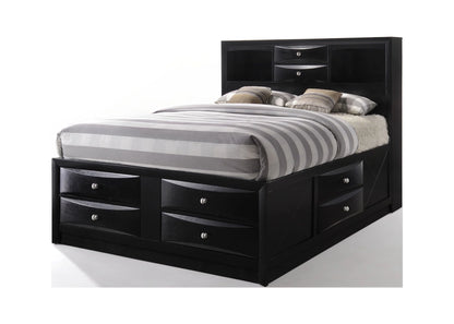 Acme Furniture Ireland Full Bed with Storage in Black Rubberwood, Multiple Sizes