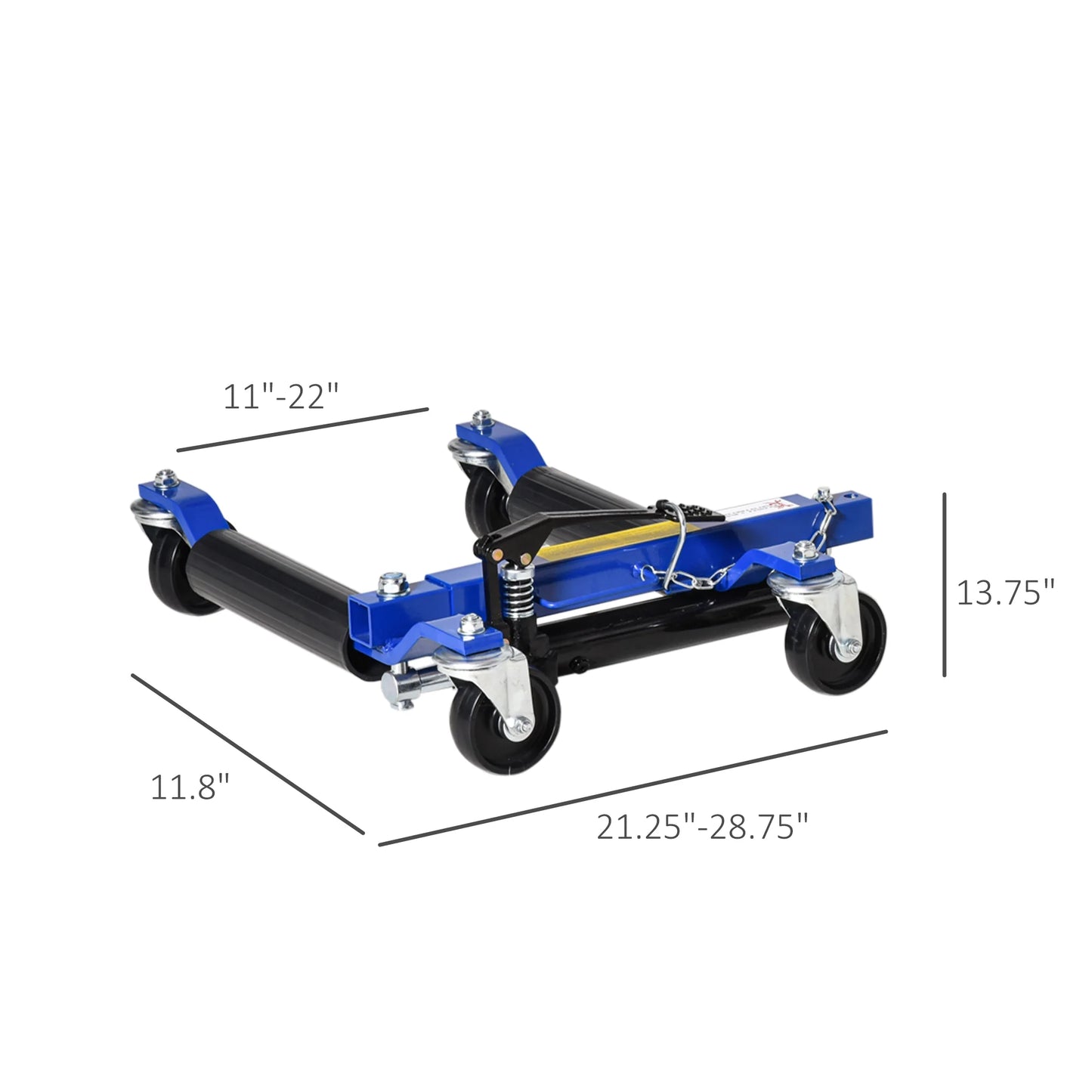 DURHAND 4 Wheel Dolly Portable for Lifting Vehicles, 1465 lbs Weight Capacity