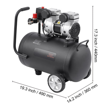 KFFKFF Air Compressor, 8 Gallon Tank, 1HP 2.2 CFM@90 PSI, Oil-Free, Max 120PSI, 80dB Quiet, Portable for Car Maintenance, Tire Filling, Painting