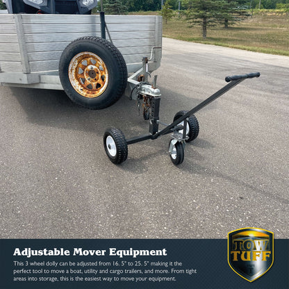 Tow Tuff Adjustable Heavy Duty 800 Pound Capacity Portable Trailer Dolly