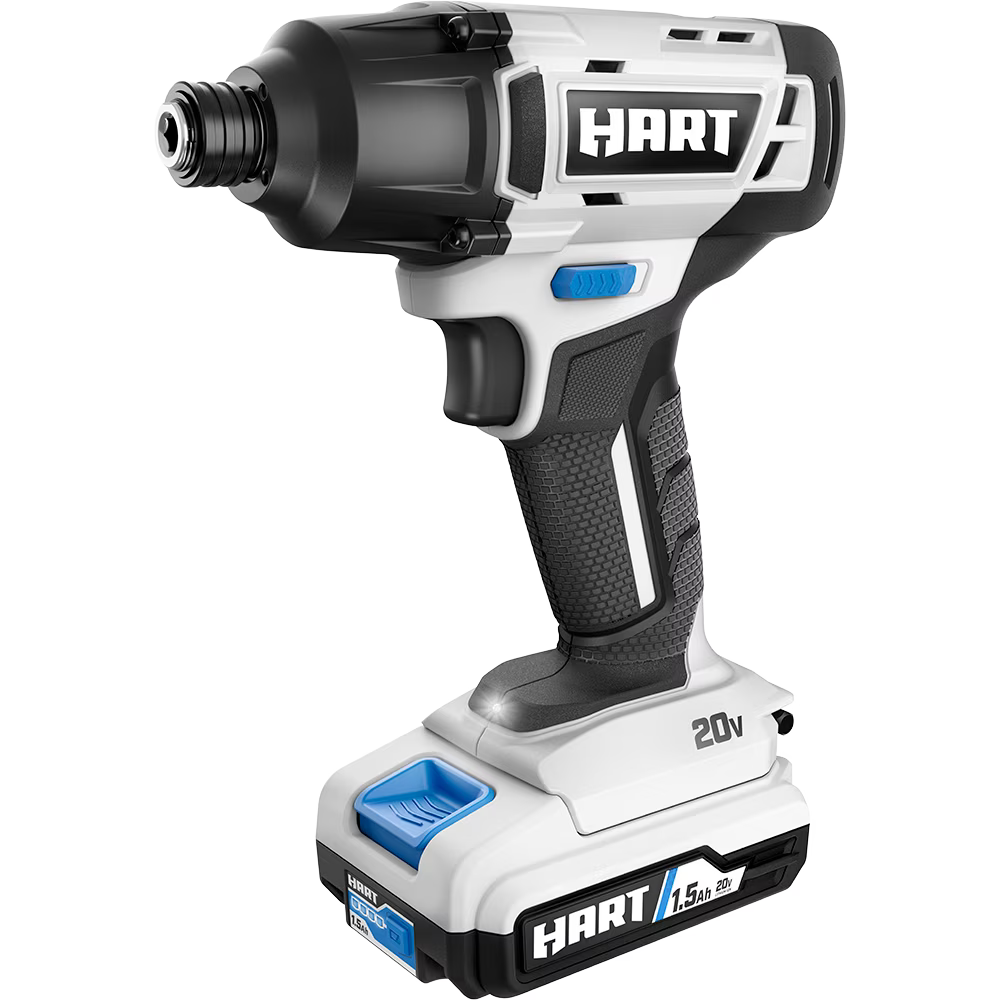 HART 20-Volt Cordless Impact Driver Kit, (1) 1.5Ah Lithium-Ion Battery, Hex Chuck, Gen 2