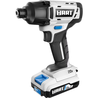 HART 20-Volt Cordless Impact Driver Kit, (1) 1.5Ah Lithium-Ion Battery, Hex Chuck, Gen 2
