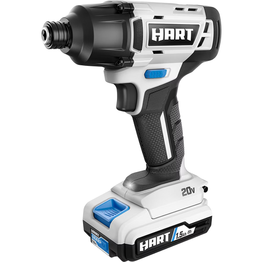 HART 20-Volt Cordless Impact Driver Kit, (1) 1.5Ah Lithium-Ion Battery, Hex Chuck, Gen 2