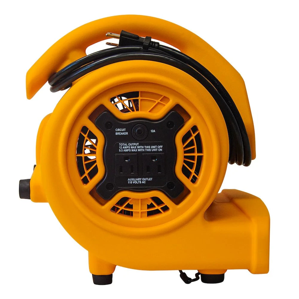 XPOWER P-130A 1/5 HP Multi-Purpose Mini Mighty Air Mover, Utility Fan, Dryer, Blower with Built-in Power Outlets