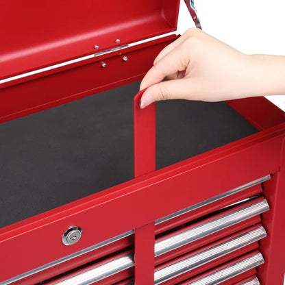 5-Drawer Steel Tool Chest with Lock - 330LBS Capacity, Red Heavy-Duty Organizer for Garage/Workshop