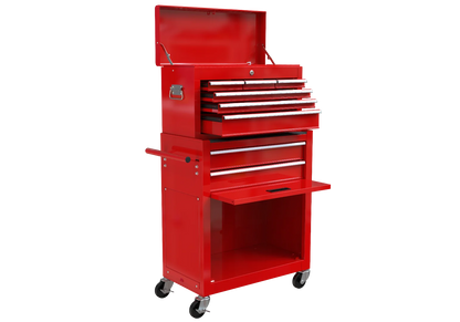 8-Drawer Rolling Tool Chest with Wheels, High Capacity Tool Storage Removable Tool Box Combo, Tool Storage Cabinet with Lockable Drawers, Toolbox for Workshop and Mechanics Garage, Blue