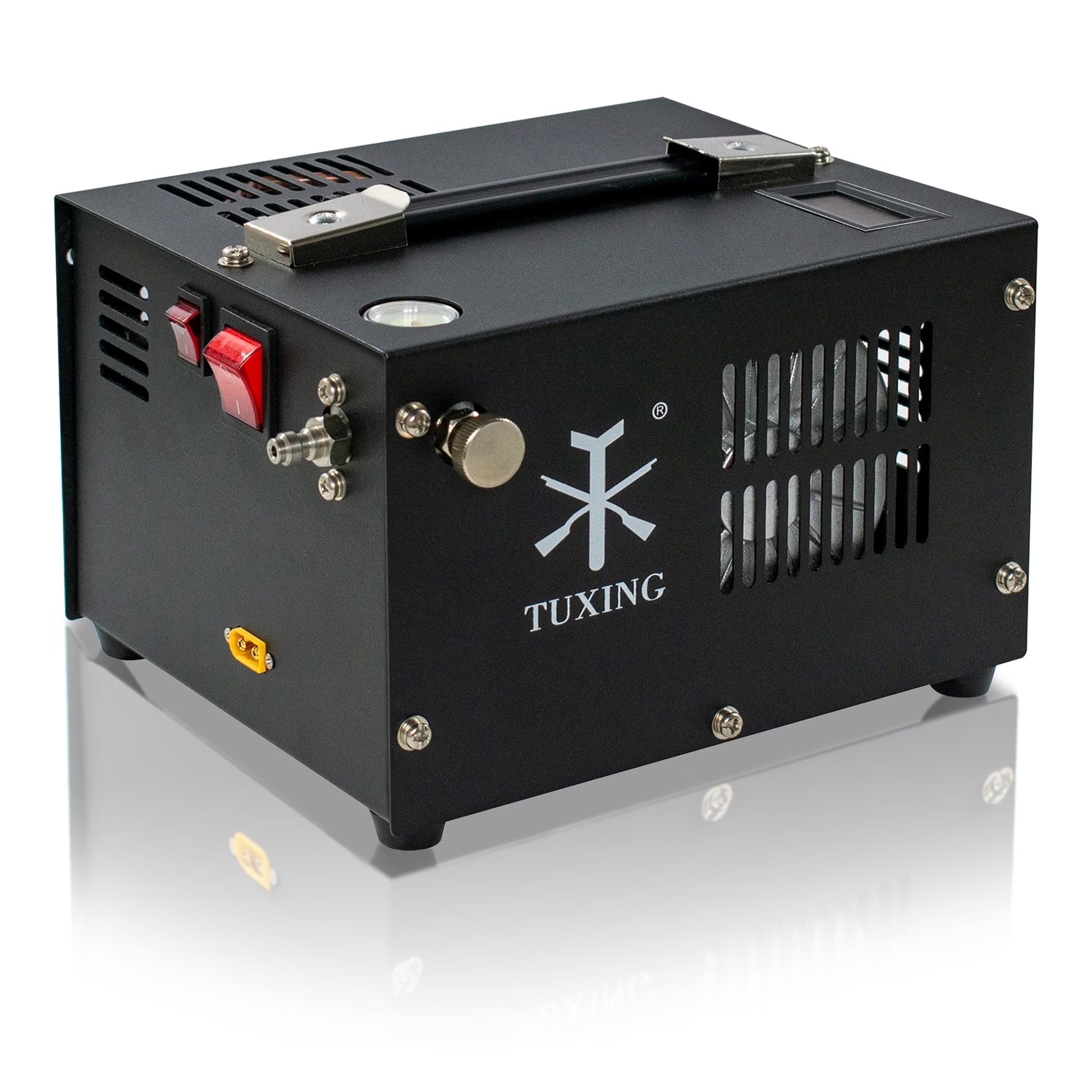 TUXING 4500Psi PCP Air Compressor w/Built-in Transformer, One-Button Start for PCP Rifles, Paintball Guns, Diving Tanks