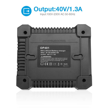 2-Pack 7.0Ah 40V OP4026 Lithium Battery + OP401 Rapid Battery Charger for Ryobi OP4050A OP40601 OP4026A OP4040 OP4030 Power Tools