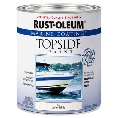 4 Pack, Oyster White, Rust-Oleum Marine Gloss Topside Paint- 207001, Quart