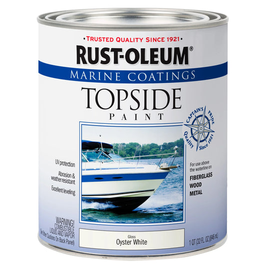 4 Pack, Oyster White, Rust-Oleum Marine Gloss Topside Paint- 207001, Quart