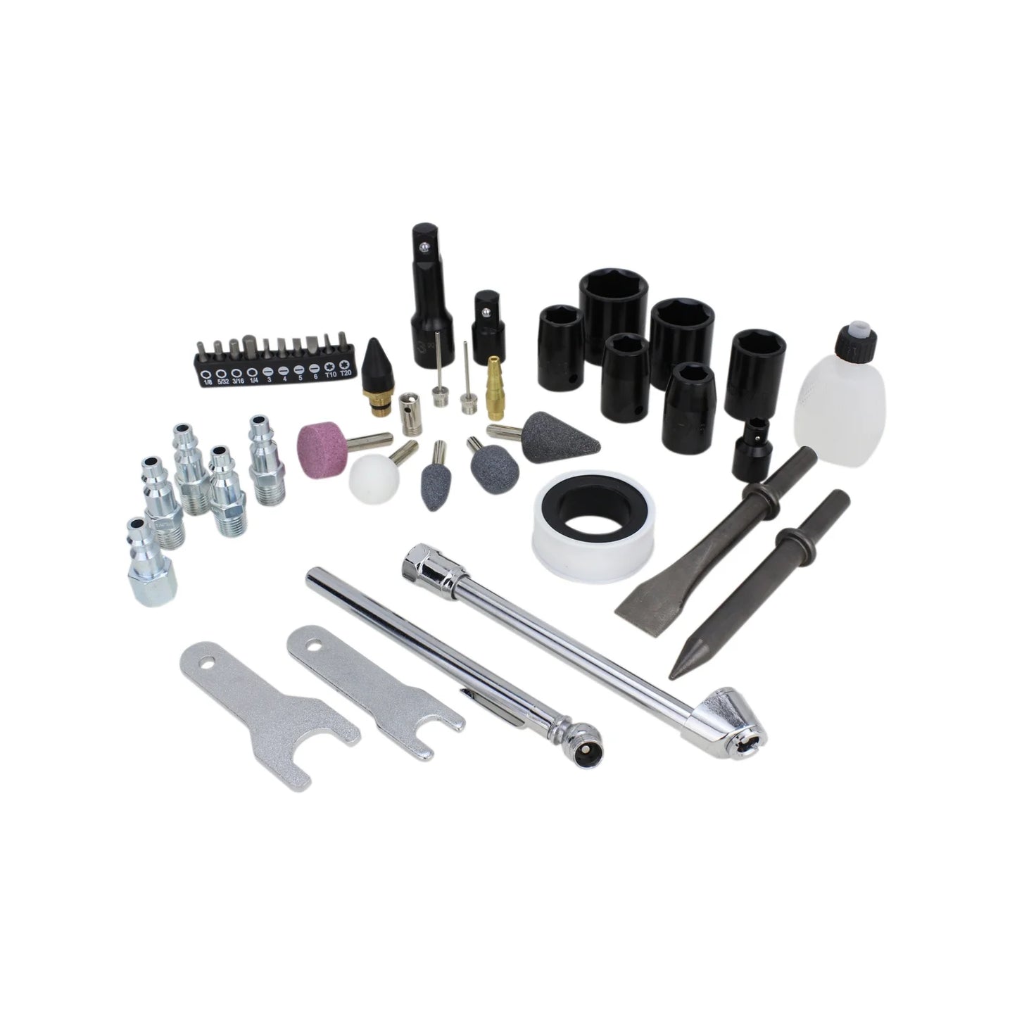 EXELAIR by Milton 50-PC Professional Automotive Composite Air Tools & Accessory Kit w/High Torque Impact Wrench