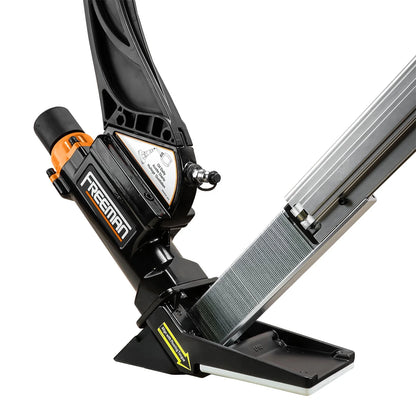 Freeman P50LSLW Lightweight Pneumatic 2-in-1 15.5-Gauge and 16-Gauge 2" Flooring Nailer/Stapler with Flooring Mallet and Interchangeable Base Plates