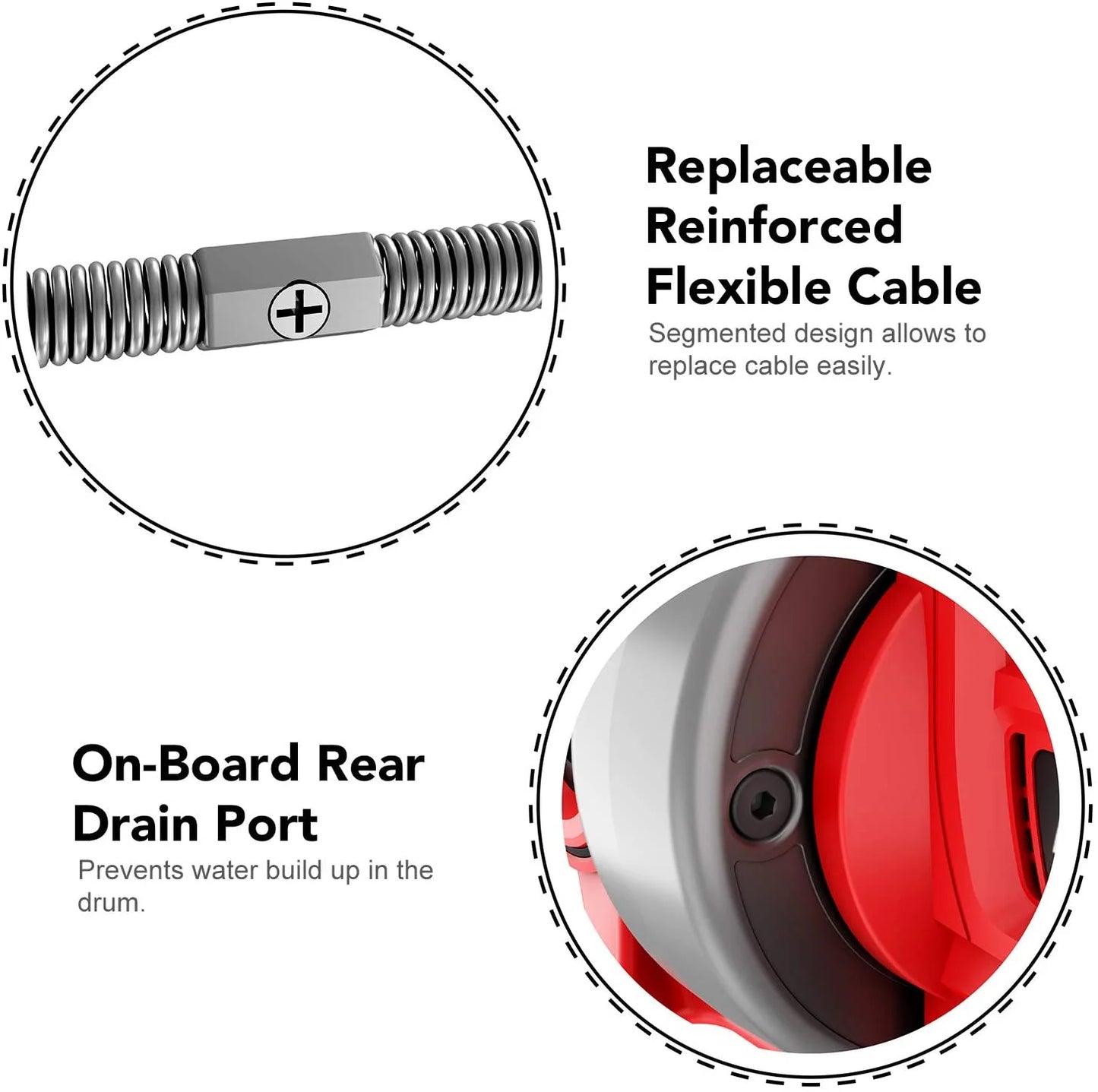 Populo Electric Drain Snake, 25 Plumbing Snake Clog Remover with 2.0AH Battery and Charger