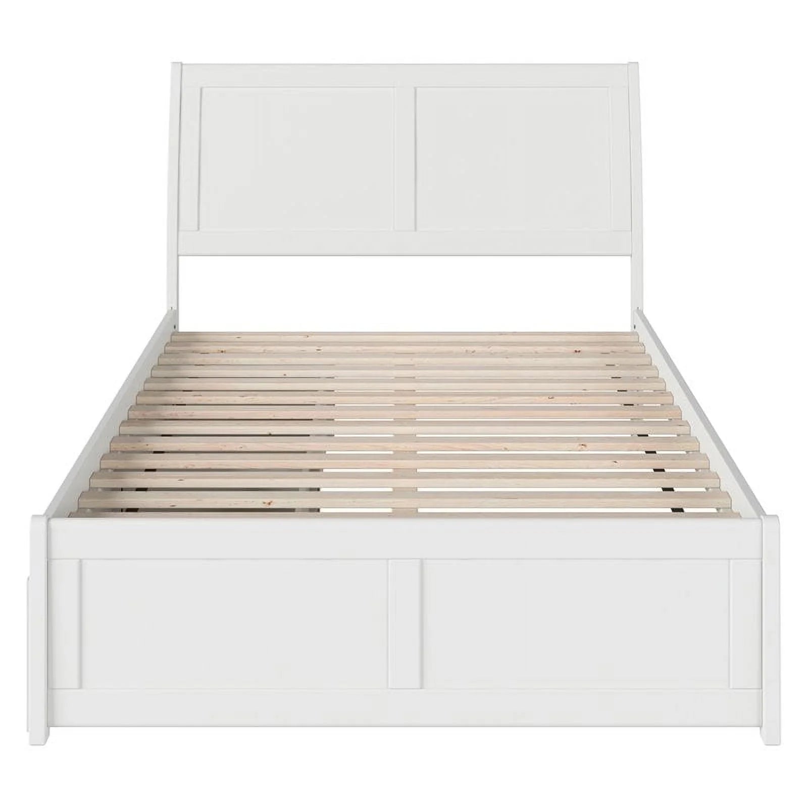 Pemberly Row Traditional Solid Wood Full Storage Platform Bed in White