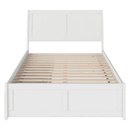 Pemberly Row Traditional Solid Wood Full Storage Platform Bed in White