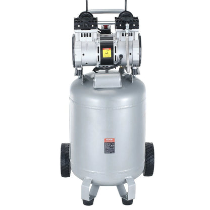 13 Gallon Air Compressor, 66dB Ultra-Quiet Compressor for Tire Inflation, Auto Repair, 2HP 4.6 SCFM@90PSI Oil Free Air Compressor Tank, Woodwork Nailing, Spray Painting (125PSI Max Pressure)