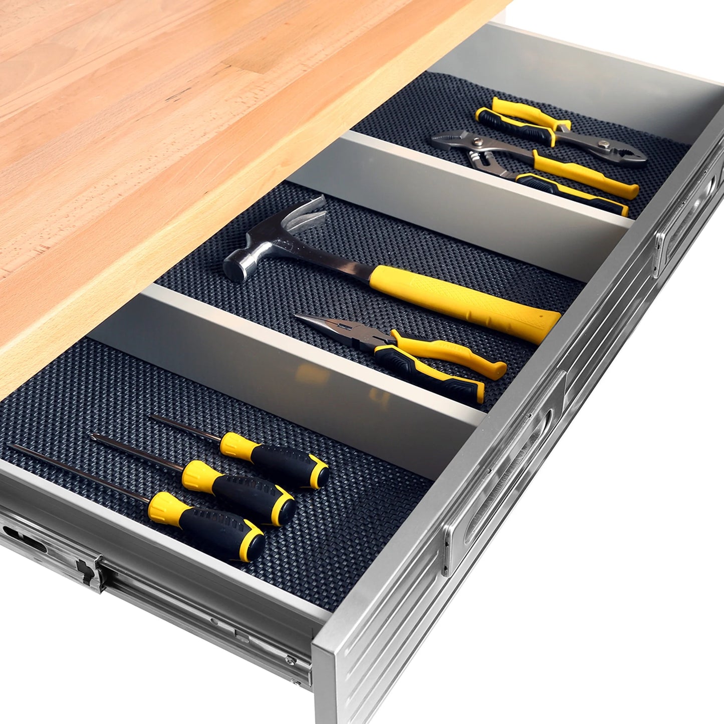 Seville Classics UltraHD Heavy Duty Commercial Lighted Workcenter Workbench w/Pegboard, Granite, 48" W x 24" D x 65.5" H