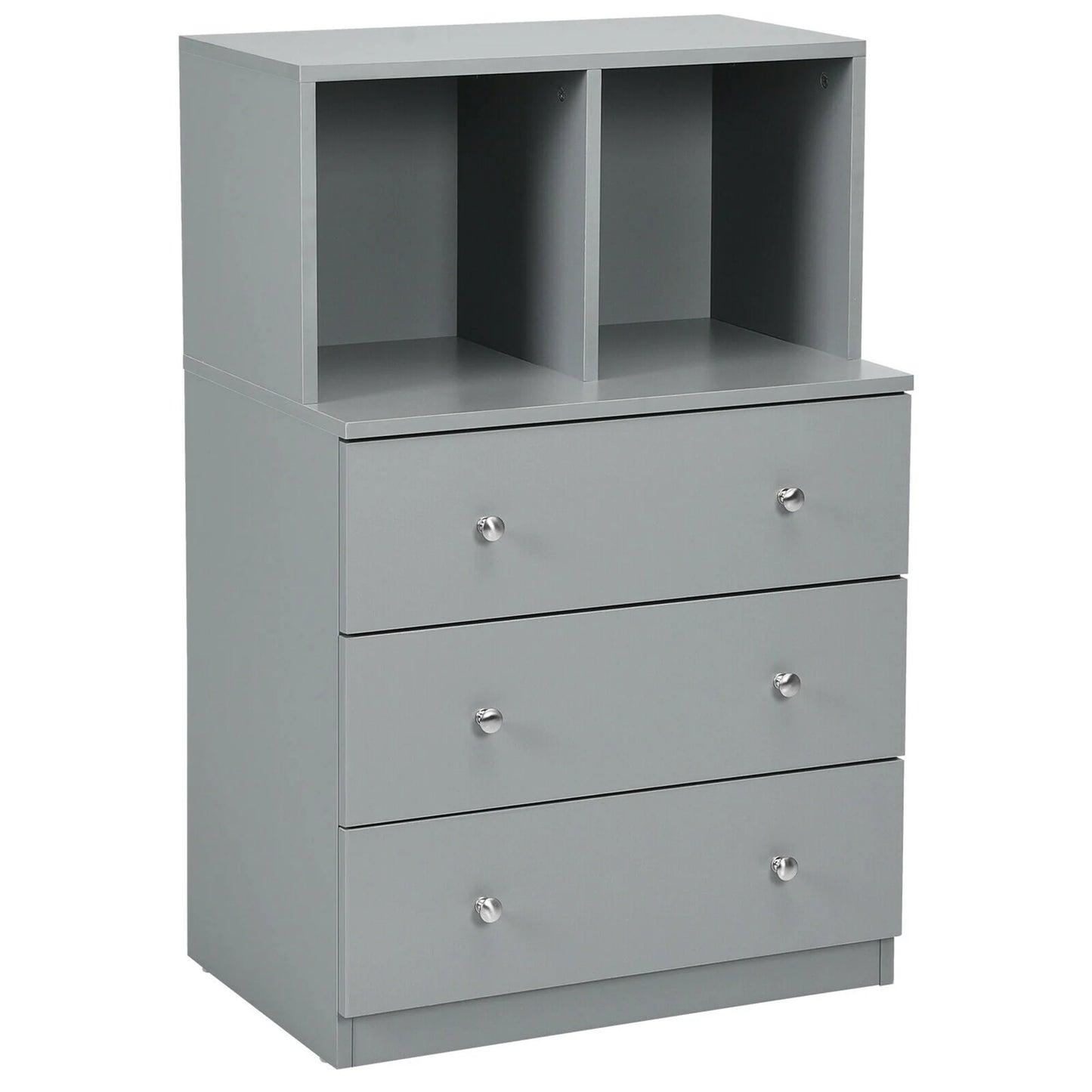 Gymax 3 Drawer Dresser W/Cubbies Storage Chest for Bedroom Living Room Black