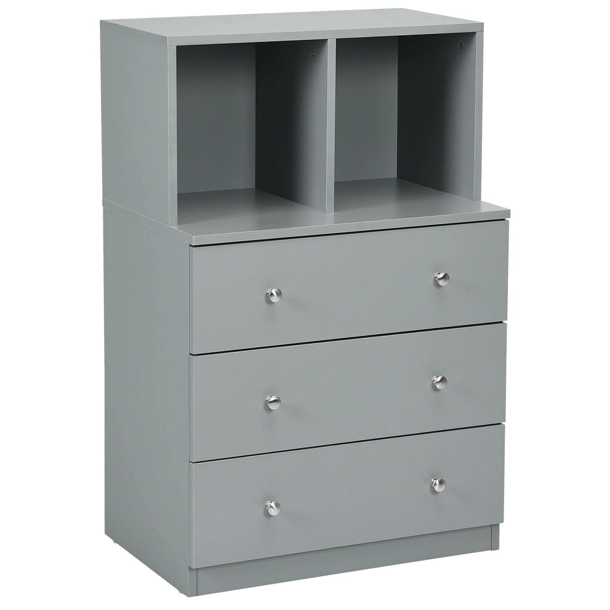 Gymax 3 Drawer Dresser W/Cubbies Storage Chest for Bedroom Living Room Black