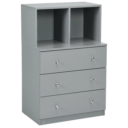 Gymax 3 Drawer Dresser W/Cubbies Storage Chest for Bedroom Living Room Black