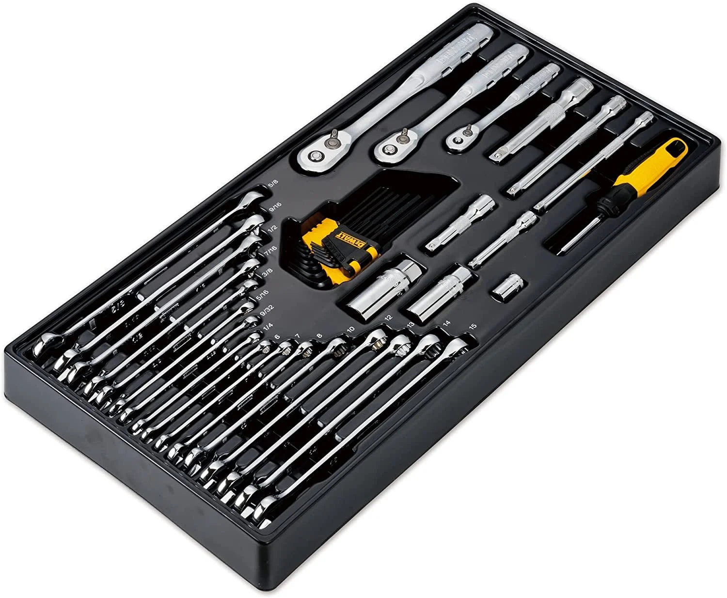 DEWALT Mechanics Tool Set, 1/4", 3/8", 1/2" Drive Tools and Combo Wrenches, 341 Piece (DWMT45341)