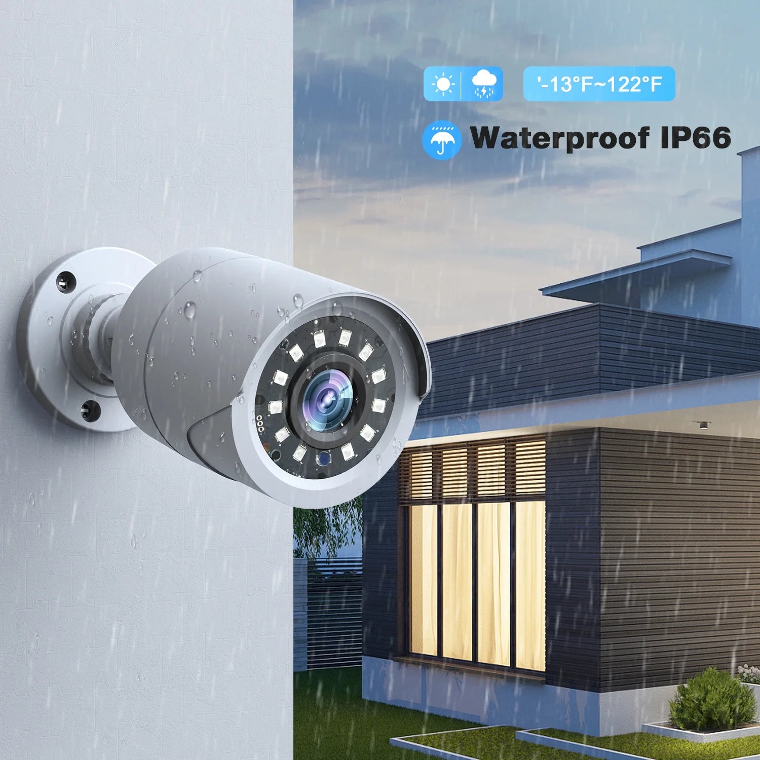 Toguard SC35 8CH CCTV Security Camera System Outdoor with 3TB Hard Drive 8pcs Wired 1080P Bullet Surveillance Cameras HDMI Connector