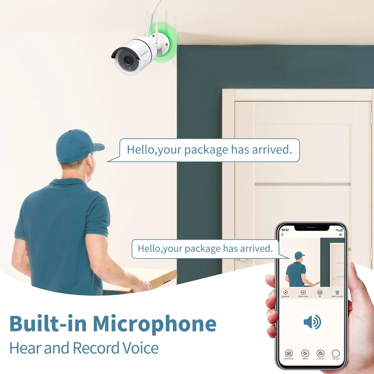 OHWOAI 3MP Wireless Outdoor Security Camera System, WiFi NVR Security Camera System with 100Ft Night Vision