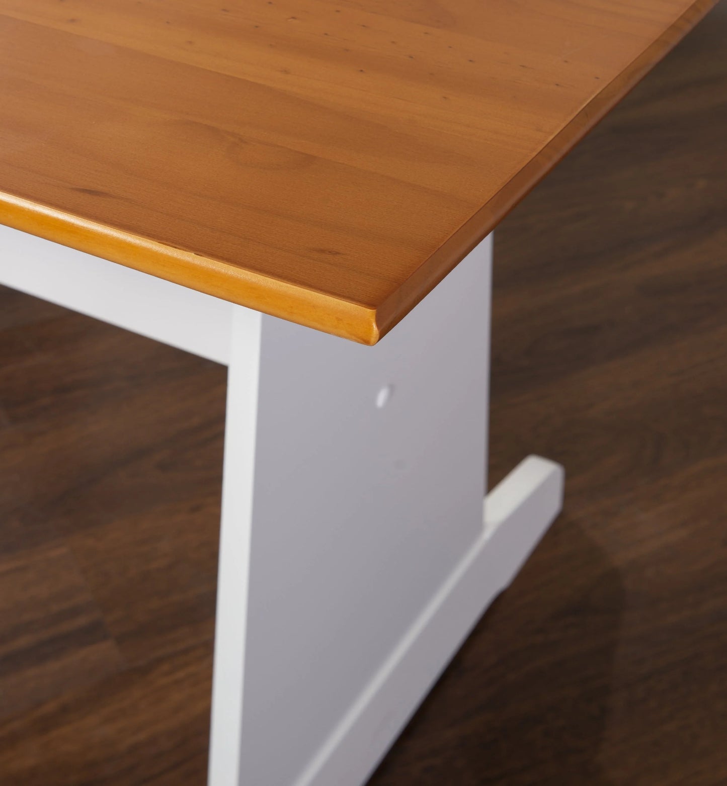 Linon Ardmore Wood Corner Dining Breakfast Nook with Table and Storage, Seats 5-6, White and Natural Finish