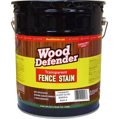 Wood Defender Transparent Fence Stain Clear Glow 5 Gallon