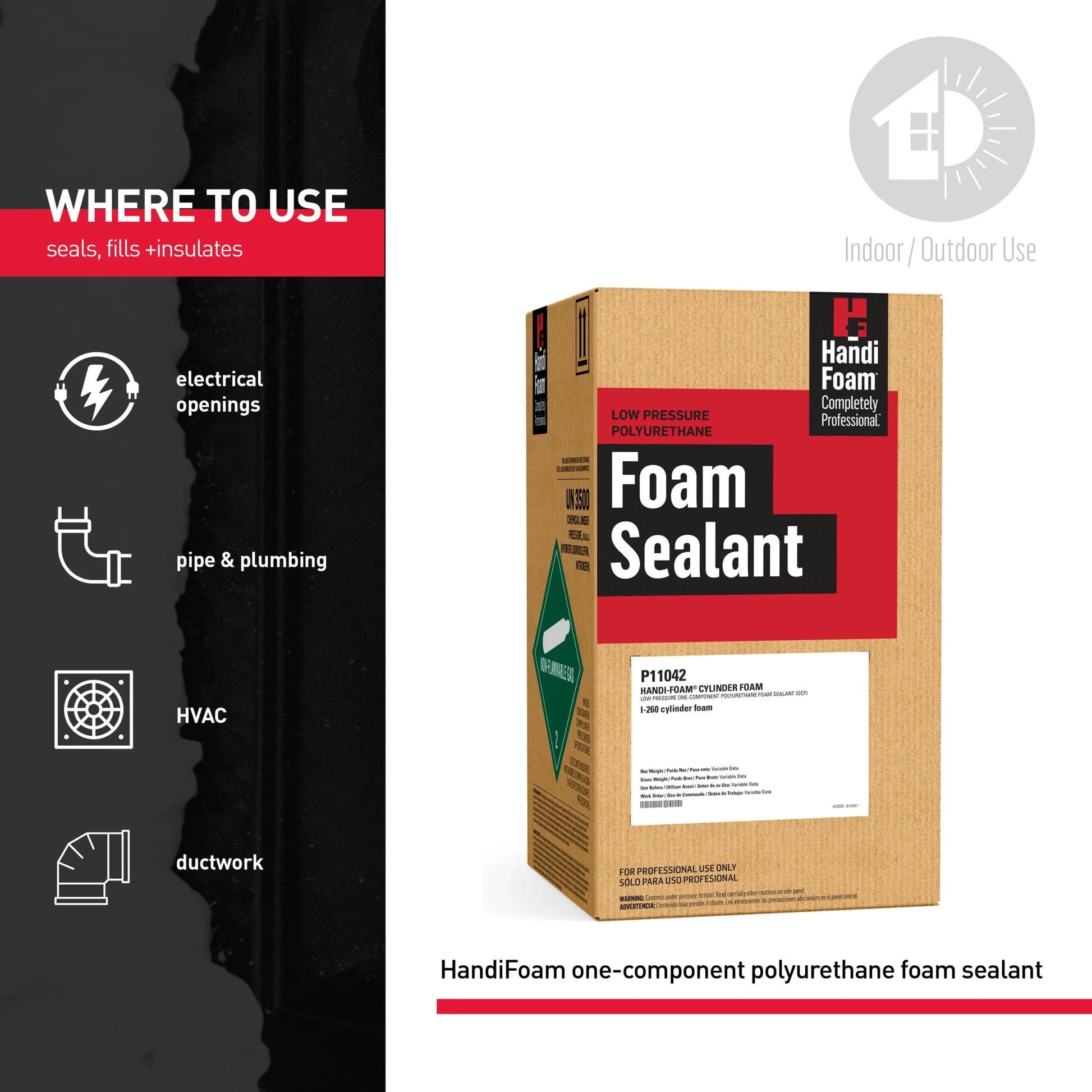 HANDIFOAM CYLINDER FOAM SEALANT, w/Accessories - 260 OZ