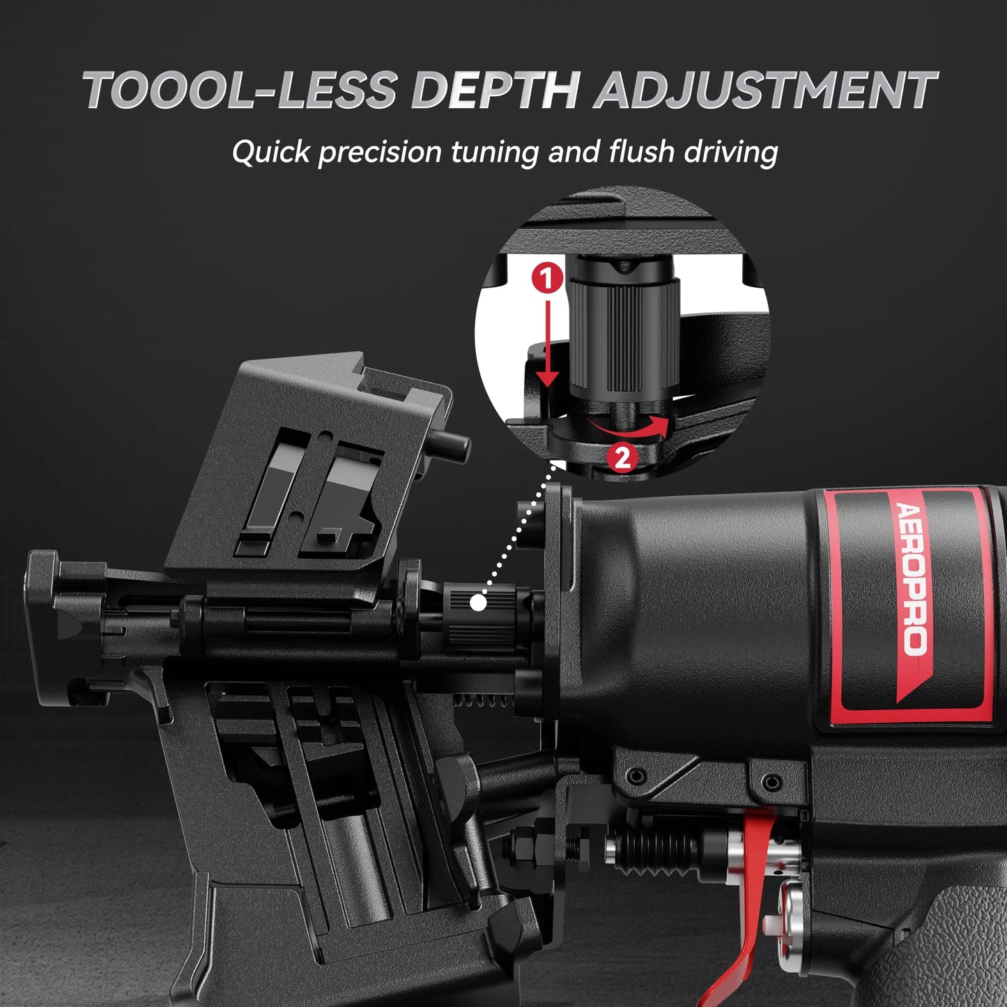 AeroPro CN45N Professional Roofing Nail Gun, Air-Powered, Compatible with 15? Wire Coil Nails from 3/4" to 1-3/4", for Asphalt Roofing Projects