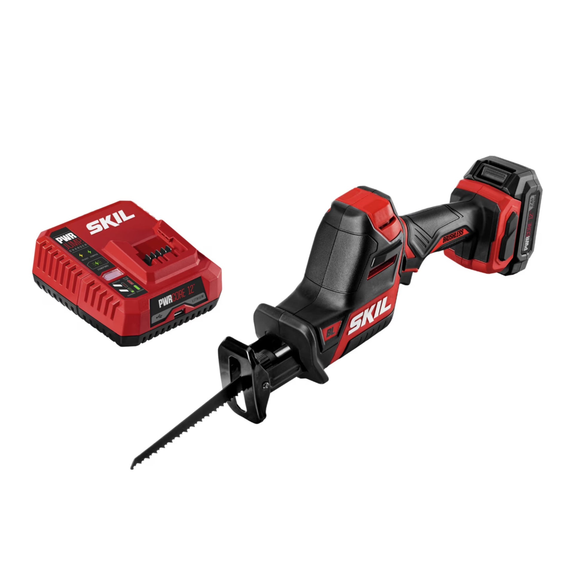 SKIL PWR Core 12? Brushless 12V Cordless Reciprocating Saw with PWR Jump Charger
