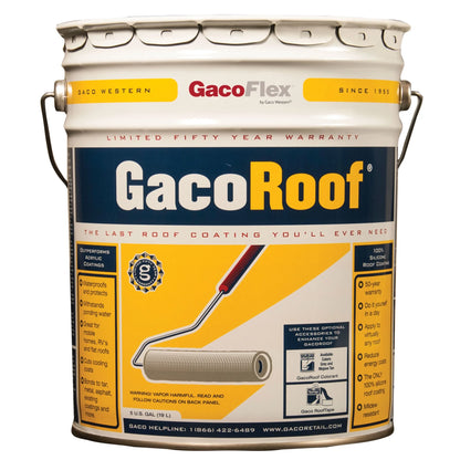 Heng's HGR1600-5 GacoRoof Silicone Base Coat - Off-White, 5 Gallon