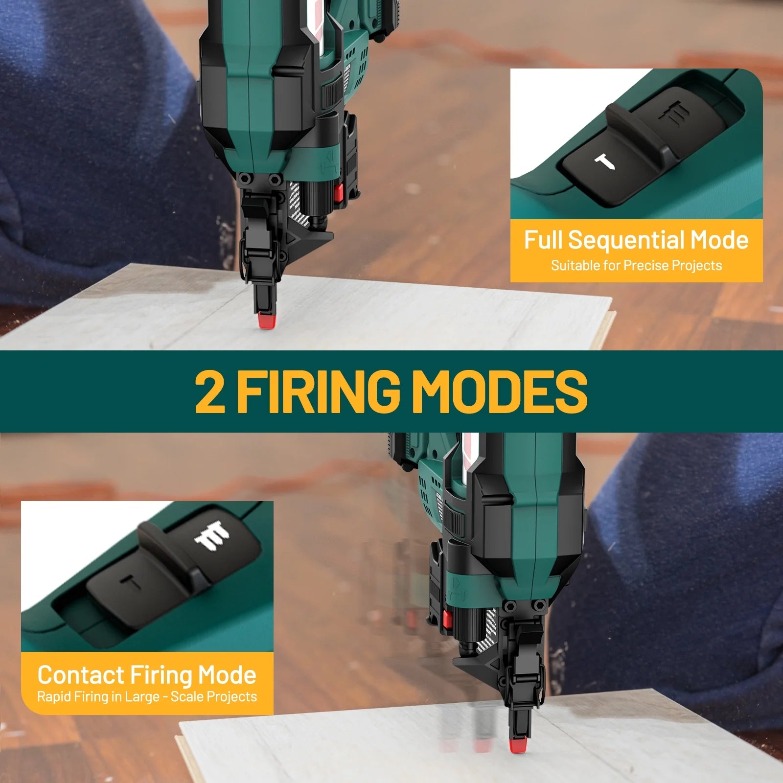NEU MASTER Cordless Brad Nailer , 18GA 2-Inch Battery-Powered Nail Gun with Depth Adjustment | Includes 20V Battery, Charger, 1800pcs Nails & Storage Case , Ideal for Trim, Molding, Woodwork & DIY Up