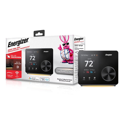Energizer Smart Thermostat, Programmable Dual Band Wi-Fi Thermostat with 3.5? Color Touch Screen