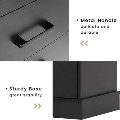 Black Double Dresser with 6 Drawers for Bedroom, Wood Large Chest of Drawers Storage Tower Clothes Organizer