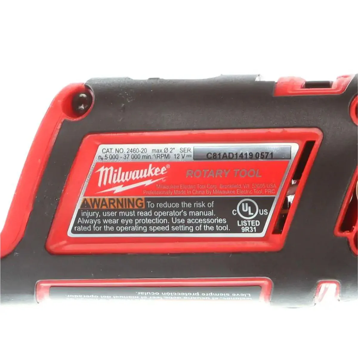Milwaukee 2460-20 M12 12V 32,000 RPM Lithium Cordless Rotary Tool