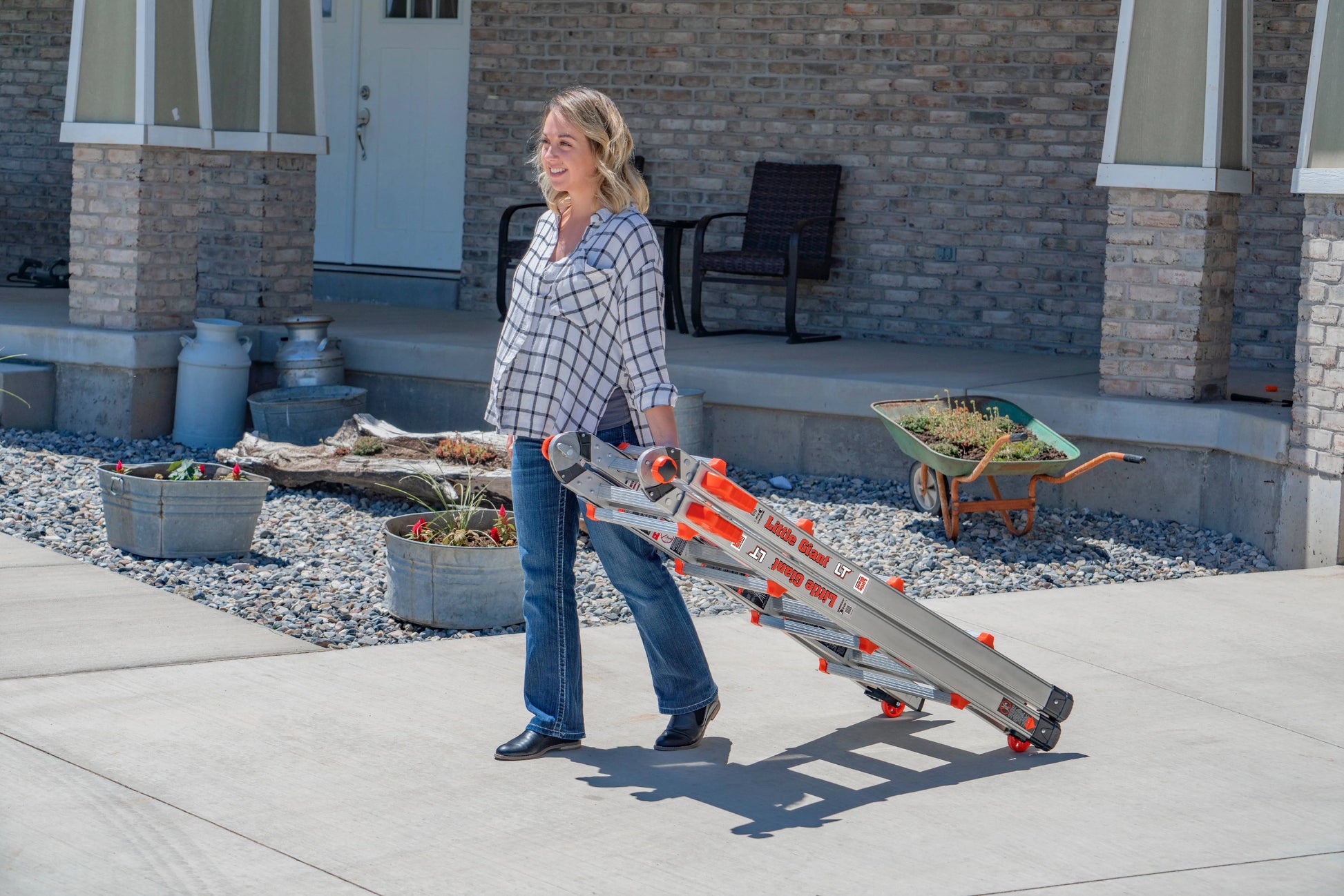 Little Giant LT M17 Aluminum Multi-Use Ladder with Wheels, Type 1A - 300 lbs. Rated