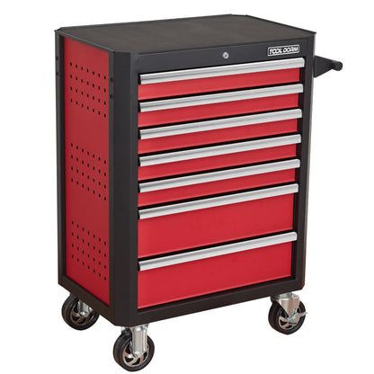 28inchTool Cabinets Rolling Toolbox with 7 Drawers, Metal Tool Chest with Wheels, Tool Cart for Garage, Warehouse, Repair Shop, Workshop