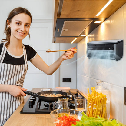 Gnwei 2025 Cordless Wall-Mounted AC Fan - No-Drill Installation Kitchen Air Cooler, 3-Speed 10s Instant Cooling, 50dB Ultra-Quiet Operation & Smart App Control