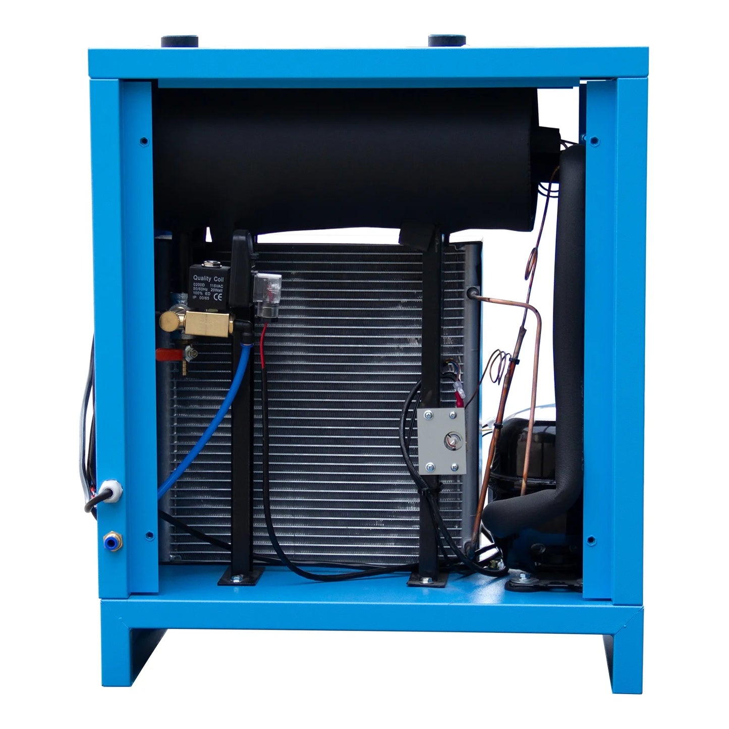HPDMC Industrial Heavy Duty Refrigerated Air Dryer, 70 CFM, 0.75 KW, 110V For 15HP-20HP Rotary Screw Compressors, R134a Cooling System, Removes Moisture, Oil, Dust for Workshops, Factories, CNC
