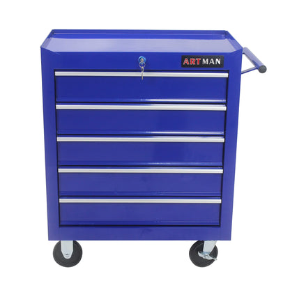 IVV 5-Drawer Rolling Tool Chest, Large-Capacity Tool Box with Wheels and Drawers, Tool Chest with Lock for Warehouse, Garage, Repair Shop and Tool Room (Blue)
