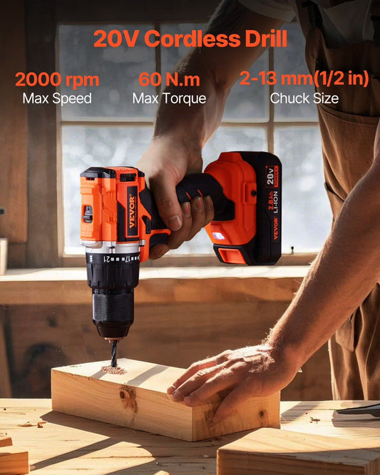 Tool Combo Kit Max 20V Cordless 2-Tool Set with 2.0 Ah Batteries, Ideal for DIY Projects