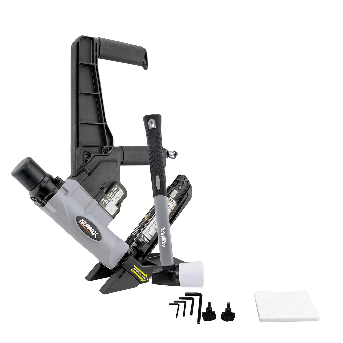 NuMax S50LSDH Pneumatic 2-in-1 15.5-Gauge and 16-Gauge 2" Dual Handle Flooring Nailer/Stapler