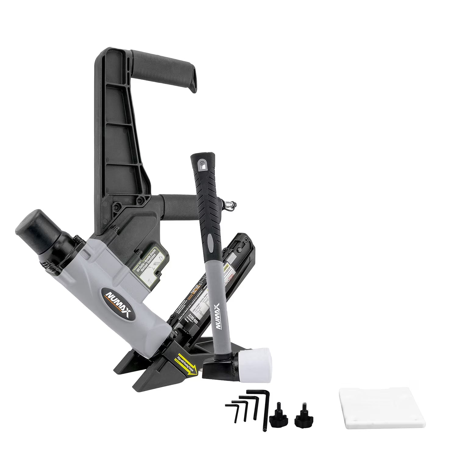 NuMax S50LSDH Pneumatic 2-in-1 15.5-Gauge and 16-Gauge 2" Dual Handle Flooring Nailer/Stapler