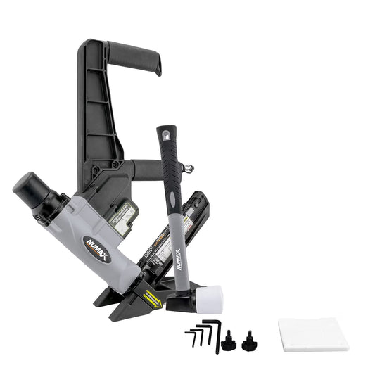 NuMax S50LSDH Pneumatic 2-in-1 15.5-Gauge and 16-Gauge 2" Dual Handle Flooring Nailer/Stapler