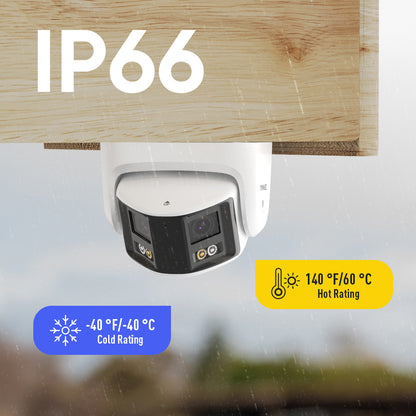 ANNKE PoE Security Camera Outdoor with Dual Lens 180? Filed of View, 6MP IP Surveillance Camera Support Color Night Vision, Person/Vehicle Detection, Two-Way Talk, Built-in SD Card Slot
