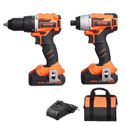 Tool Combo Kit Max 20V Cordless 2-Tool Set with 2.0 Ah Batteries, Ideal for DIY Projects