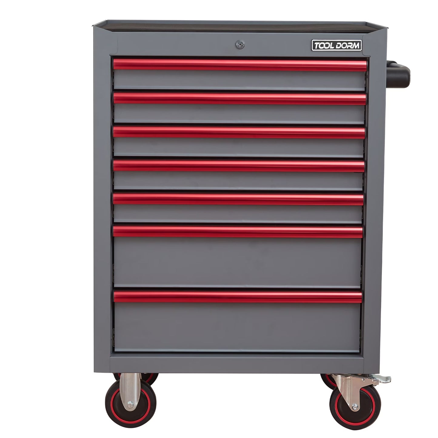 26.7inch Tool Cabinets Rolling Toolbox with 7 Drawers, Metal Tool Chest with Wheels, Gray Color, Tool Cart for Garage, Warehouse, Repair Shop, Workshop
