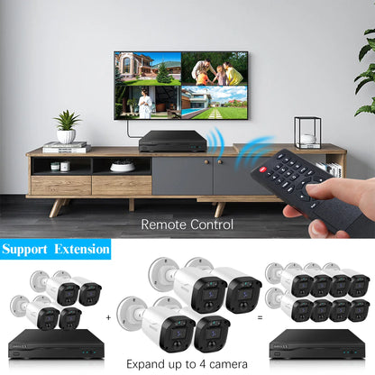 {Full HD 5MP} Outdoor Wired Security Camera System with Night Vision, No Hard Drive